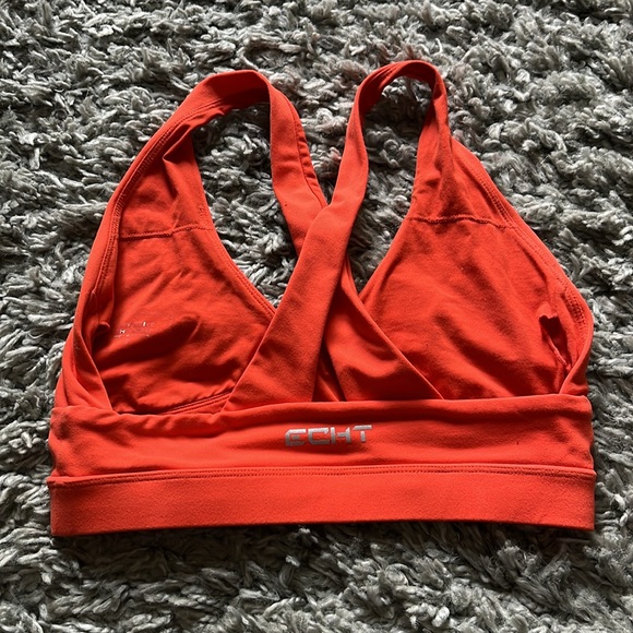 ECHT Cross Back Sports Bra Orange Small GUC - Picture 2 of 2